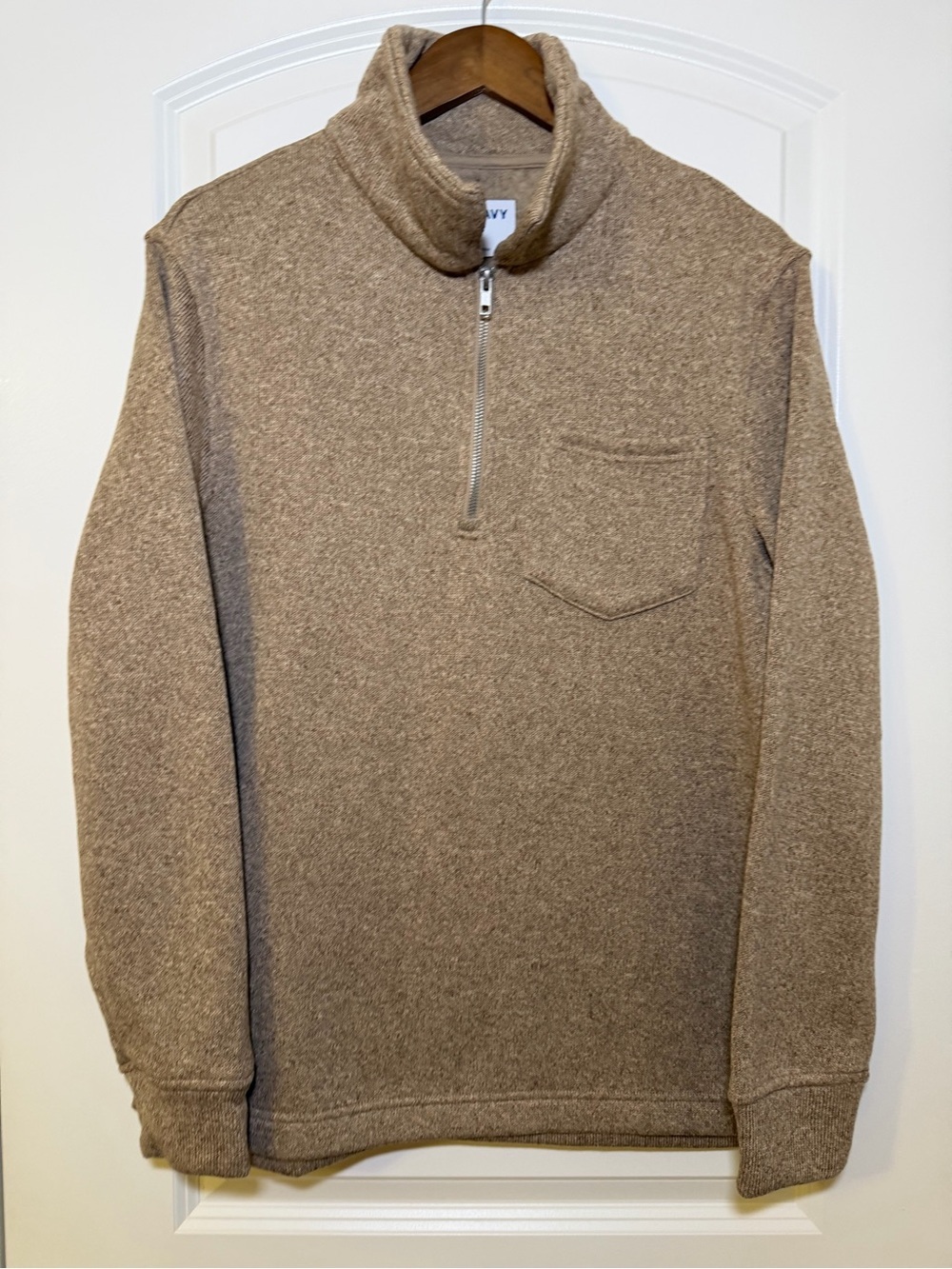 Old Navy Men's Quarter Zip Fleece M Taupe Brown
